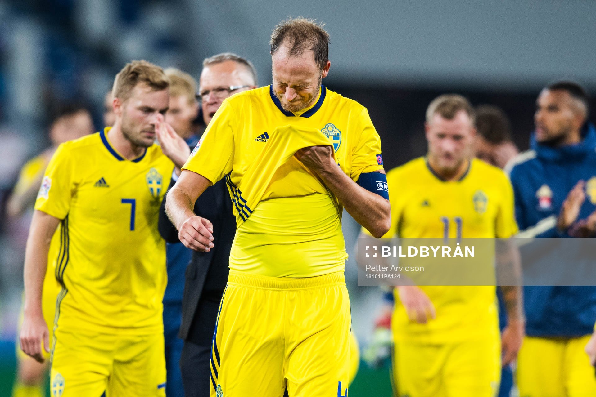 Andreas Granqvist of Sweden looks dejected