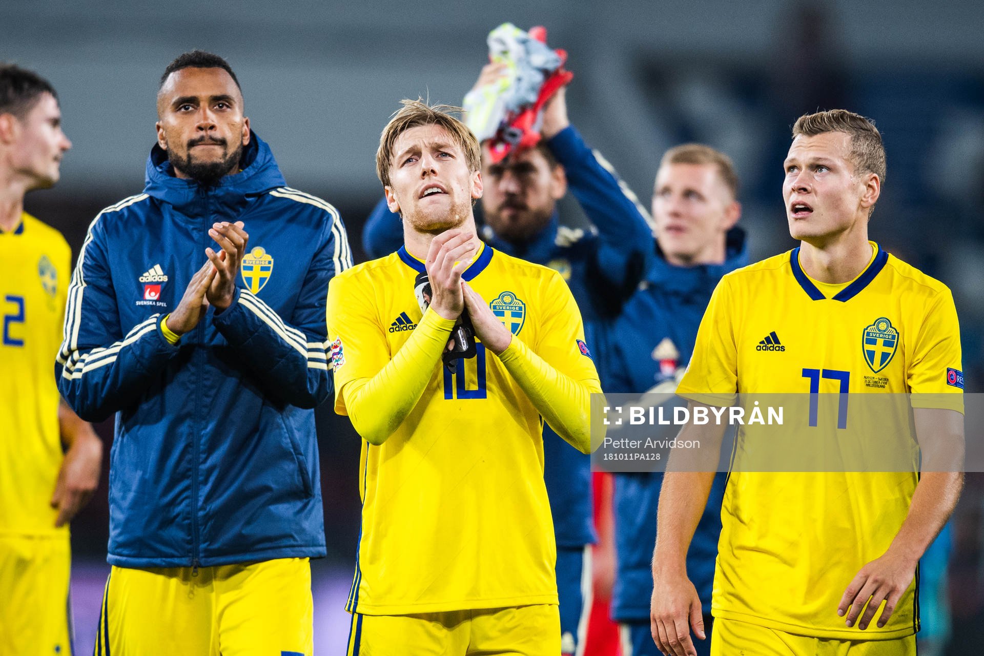 Isaac Kiese Thelin, Emil Forsberg and Viktor Claesson of