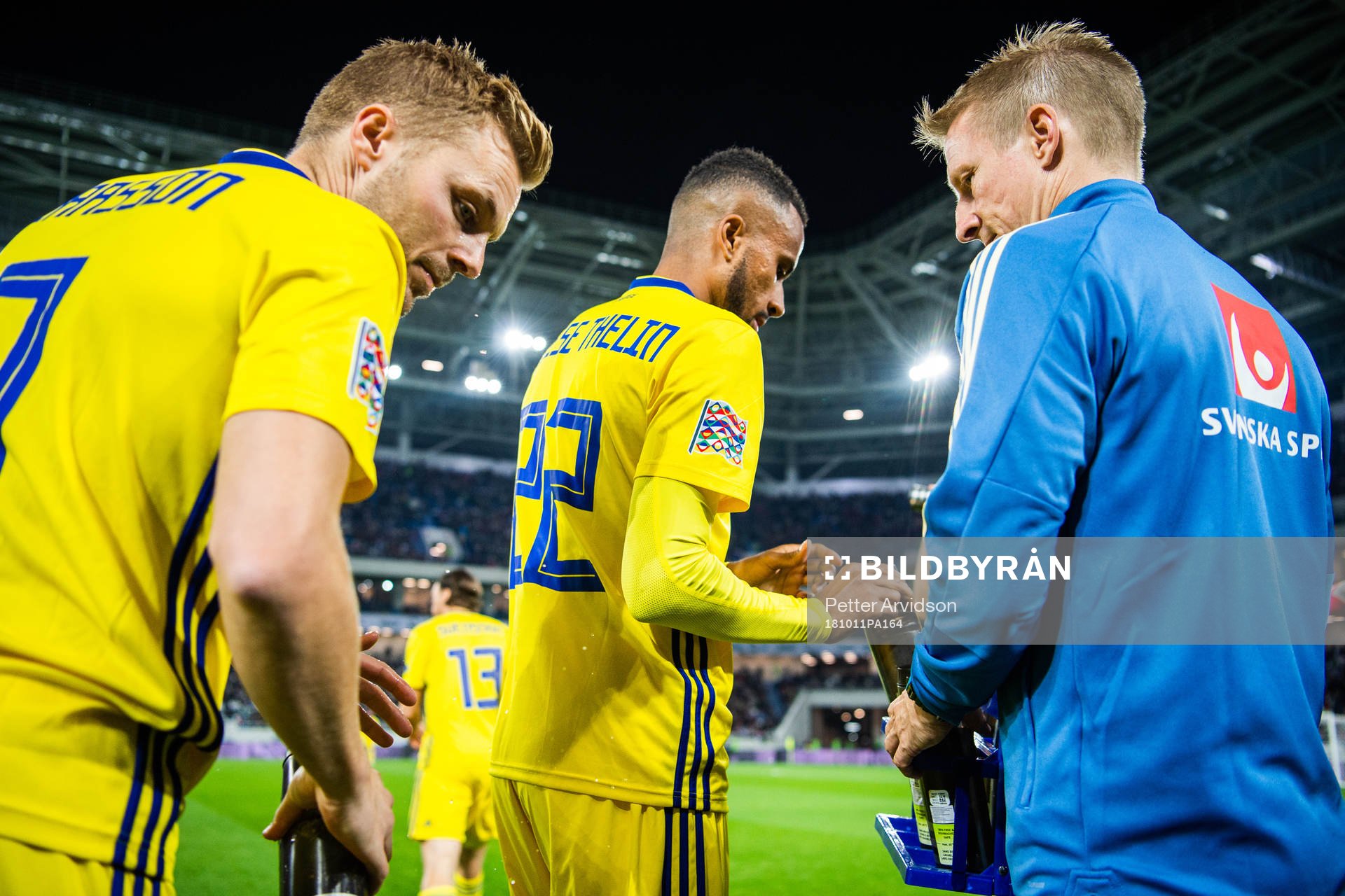 Sebastian Larsson and Isaac Kiese Thelin of Sweden