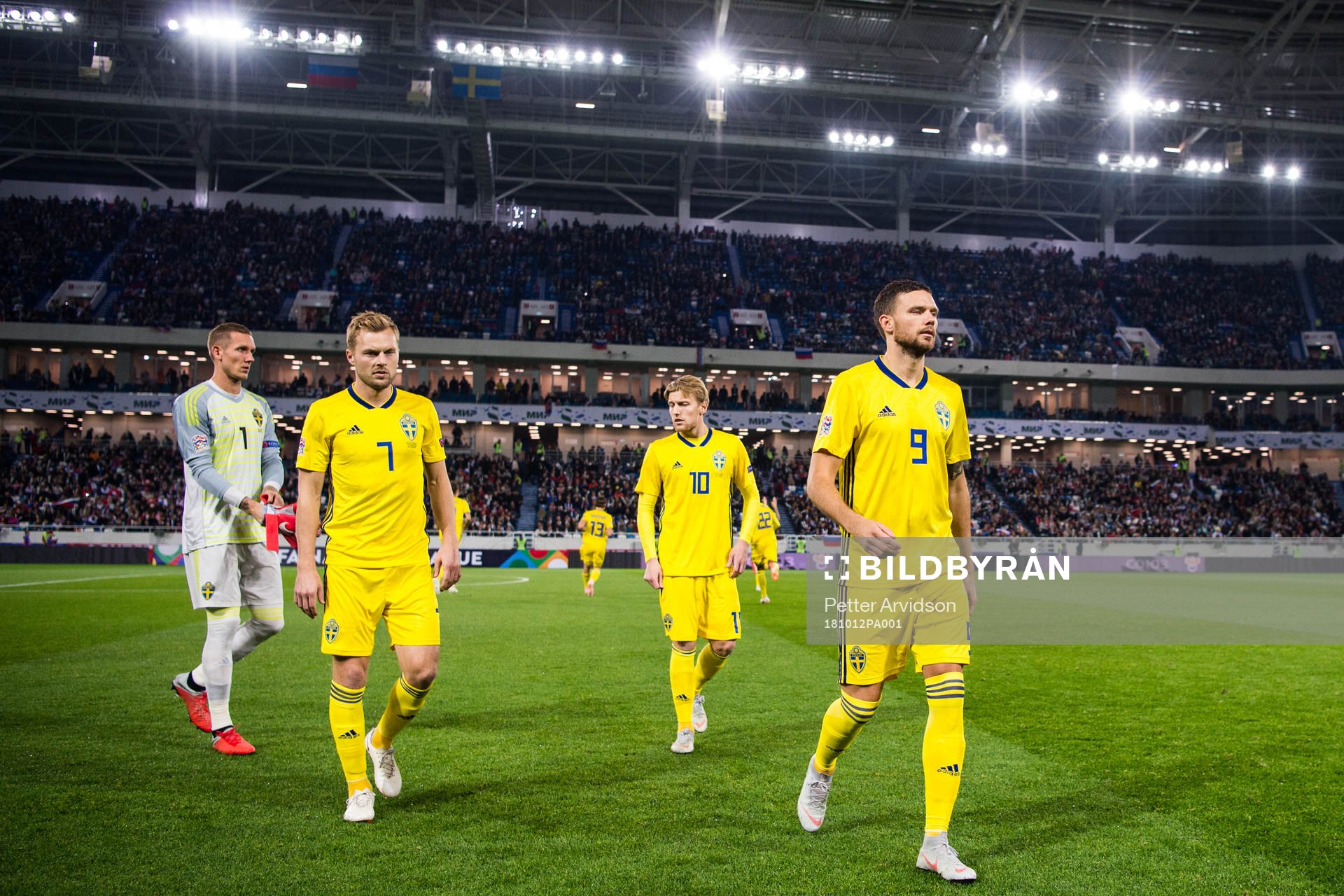 Goalkeeper Robin Olsen, Sebastian Larsson, Emil Forsberg
