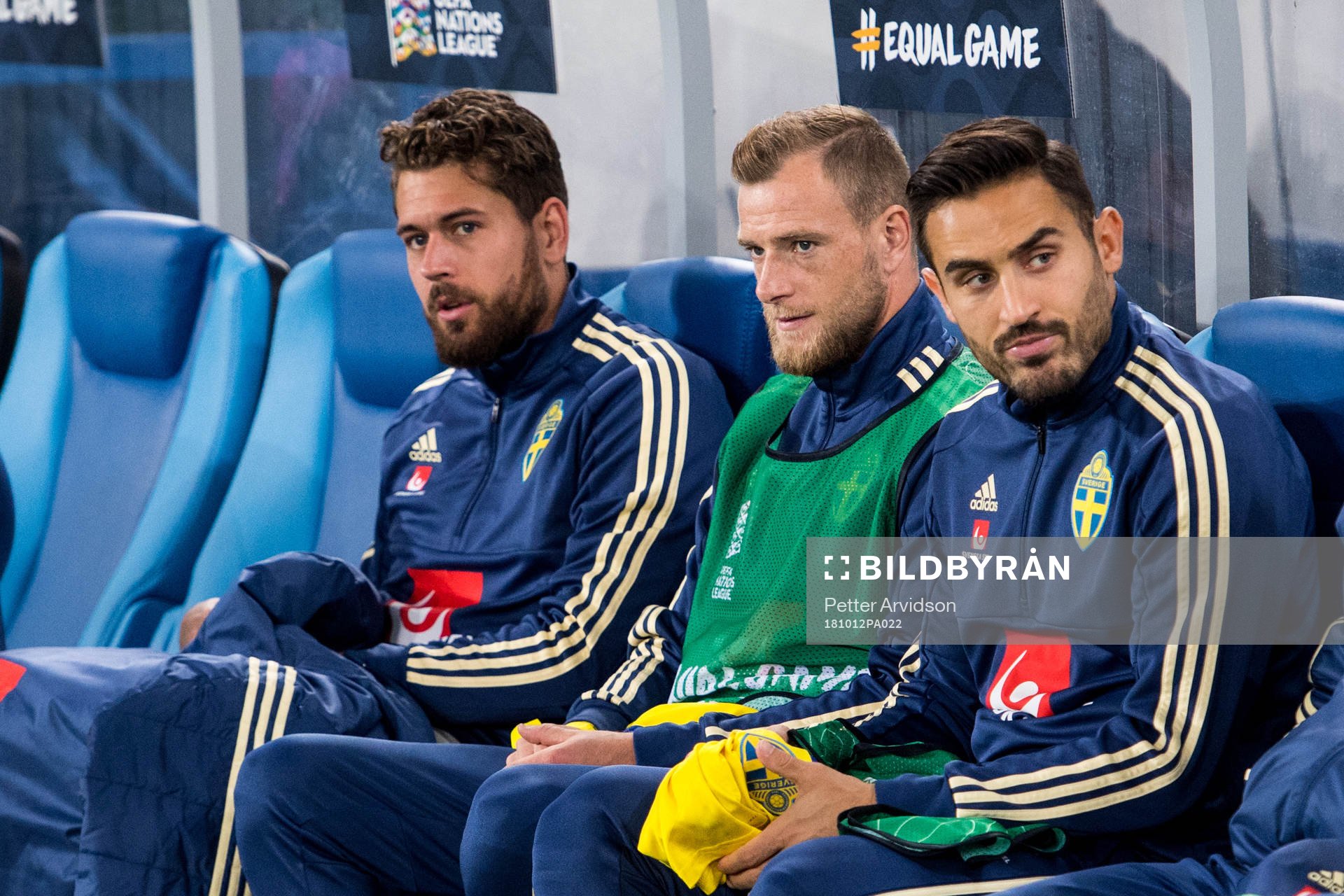 Goalkeeper Kristoffer Nordfeldt, John Guidetti and Sotirios