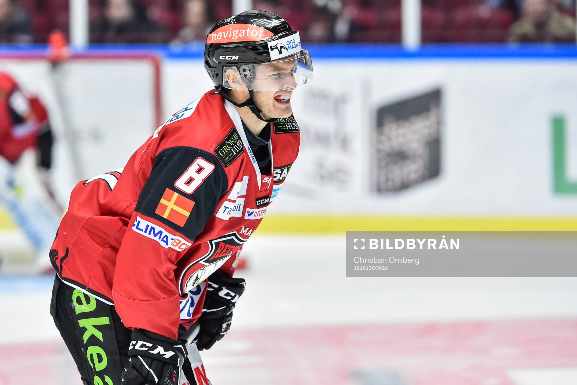 Malmö Redhawks Johan Olofsson har ont