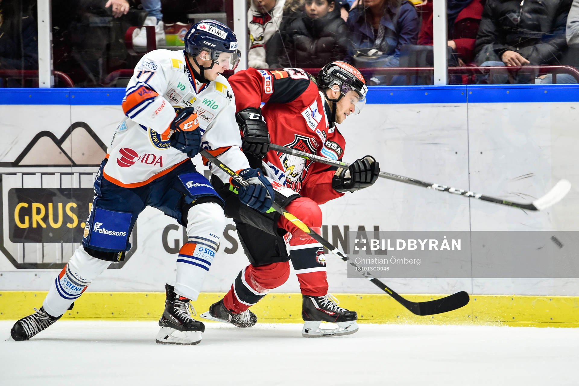 Växjös Jonas Röndbjerg och Malmö Redhawks Christoffer