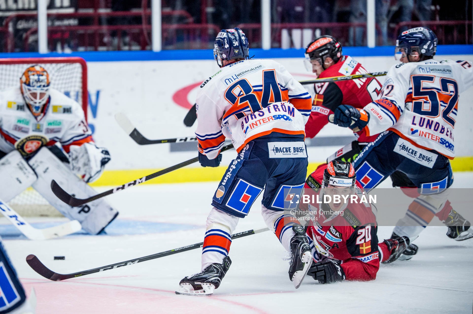 Malmö Redhawks Henrik Hetta mot Växjös Niclas Burström