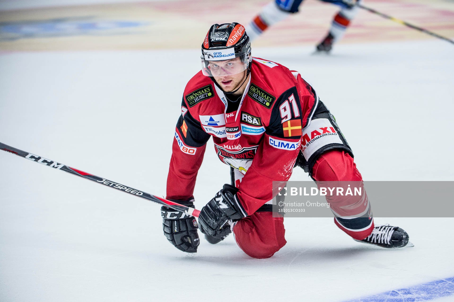 Malmö Redhawks Max Görtz på isen