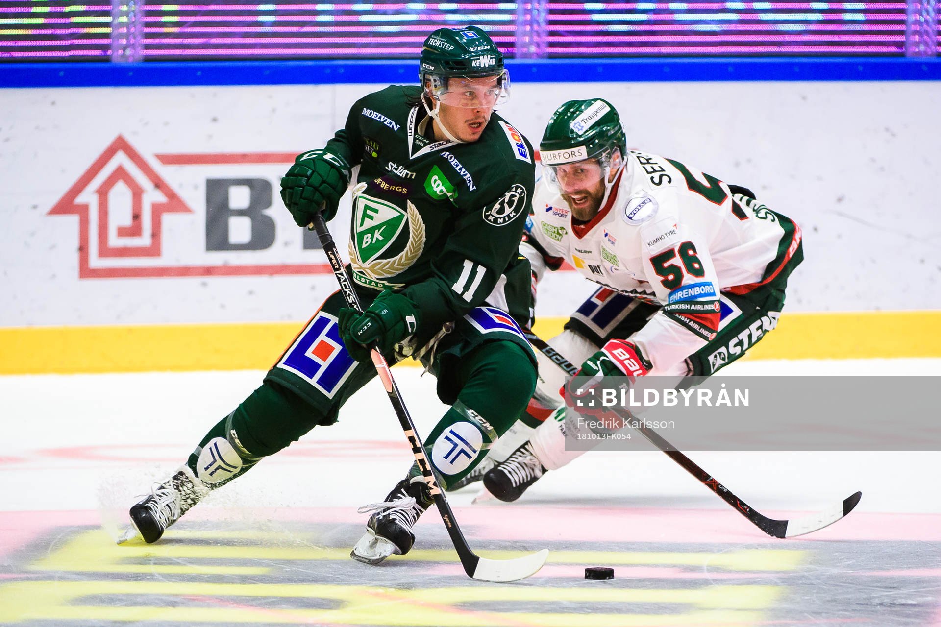 Färjestads Joakim Nygård och Frölundas Jonathan Sigalet