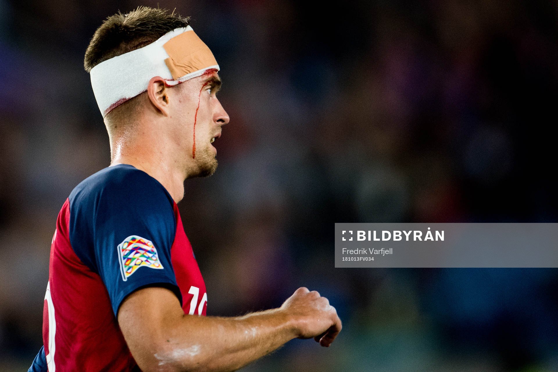 Markus Henriksen of Norway with an injury