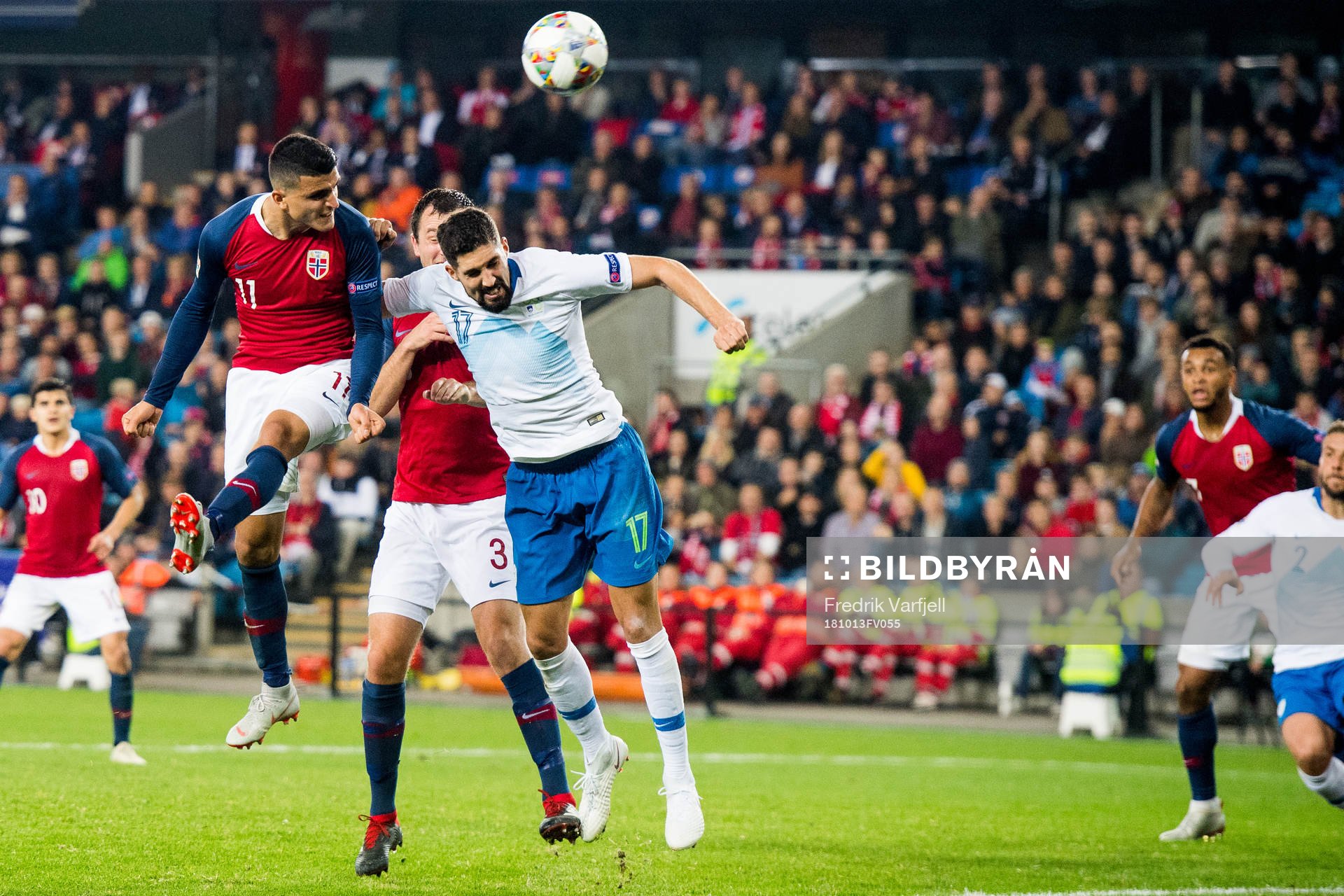 Mohamed Elyounoussi of Norway and Miha Mevlja of Slovenia