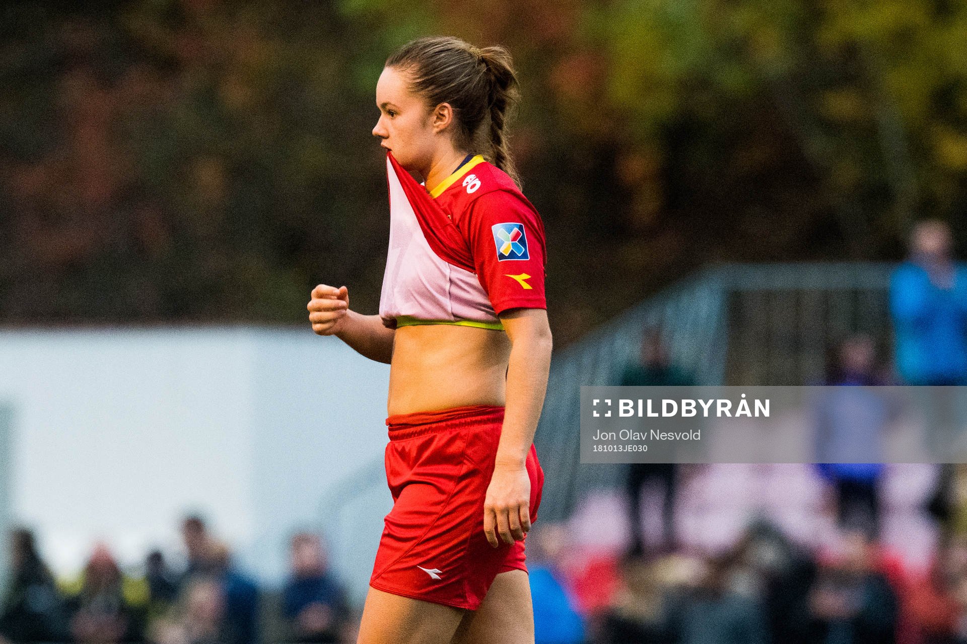 Rebecka Wanvik Holum of Røa looks dejected