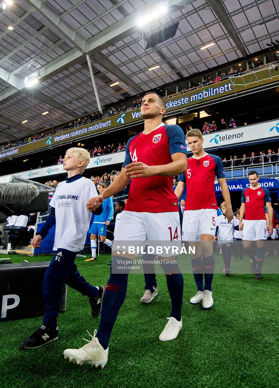 Omar Elabdellaoui of Norway enters the pitch