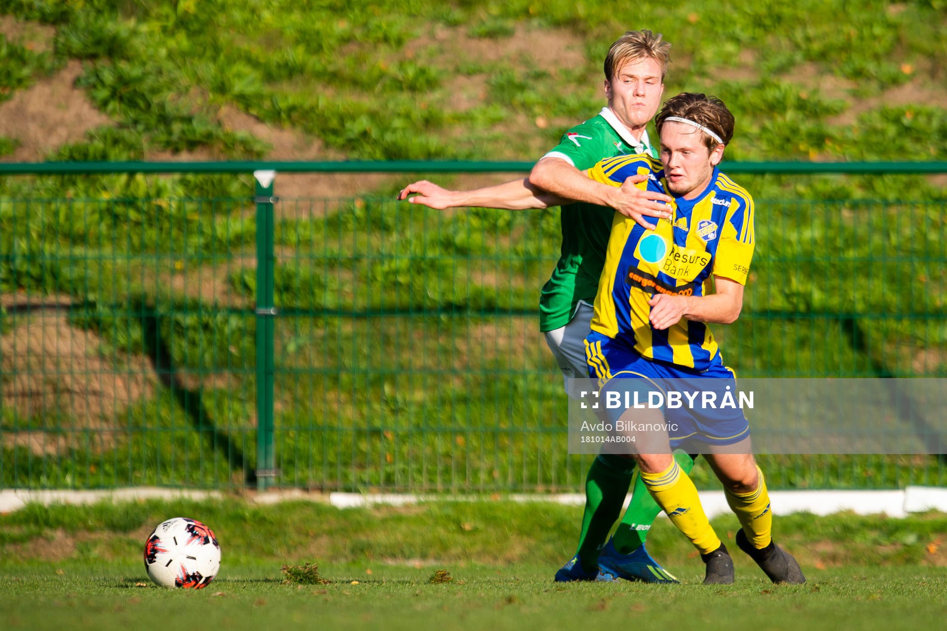 Eskilsminnes Jesper Lundborg under fotbollsmatchen i Division 1 Södra mellan Eskilsminne och Ljungskile den 13 oktober 2018 i Helsingborg.
