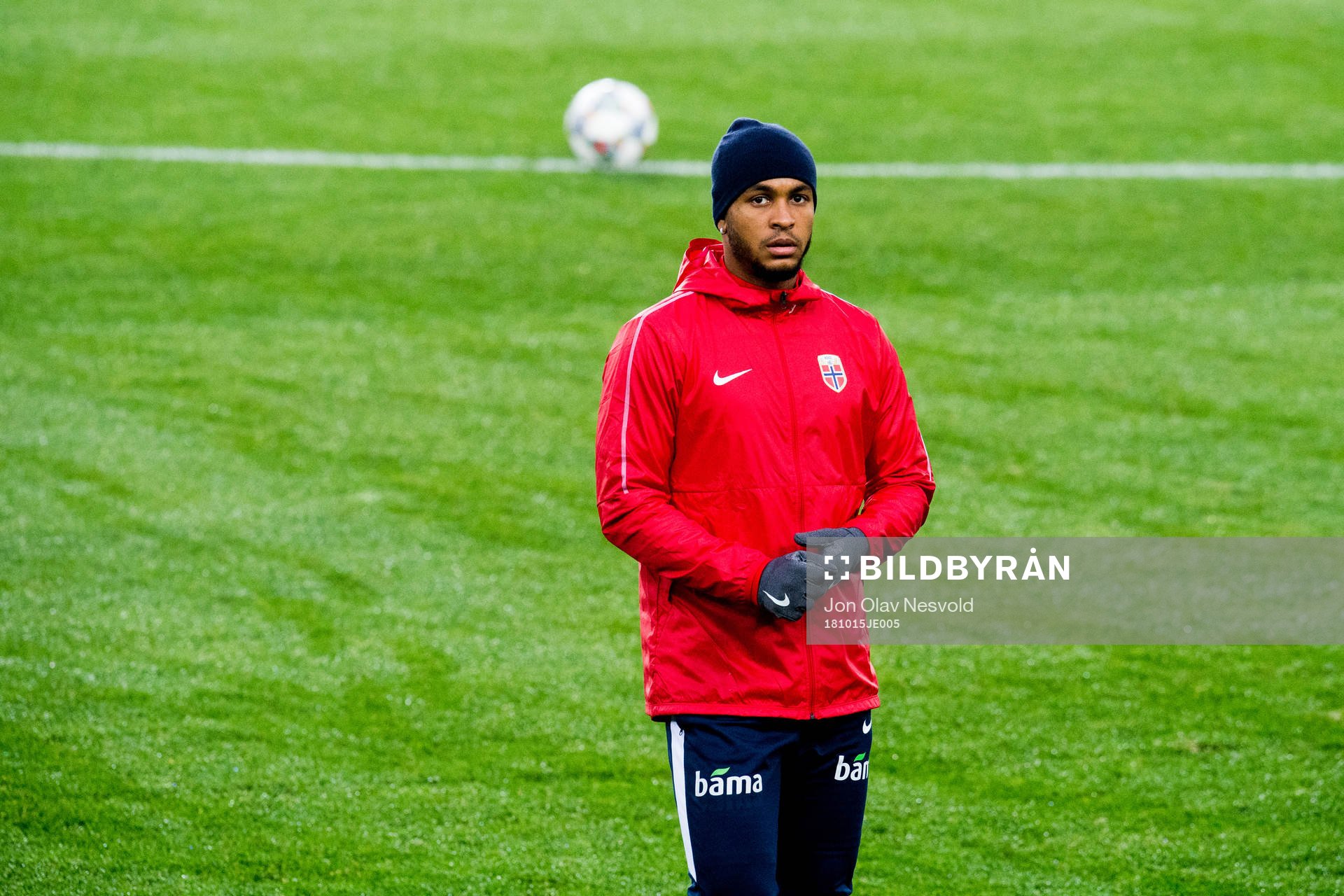 Joshua King of Norway leaves the pitch