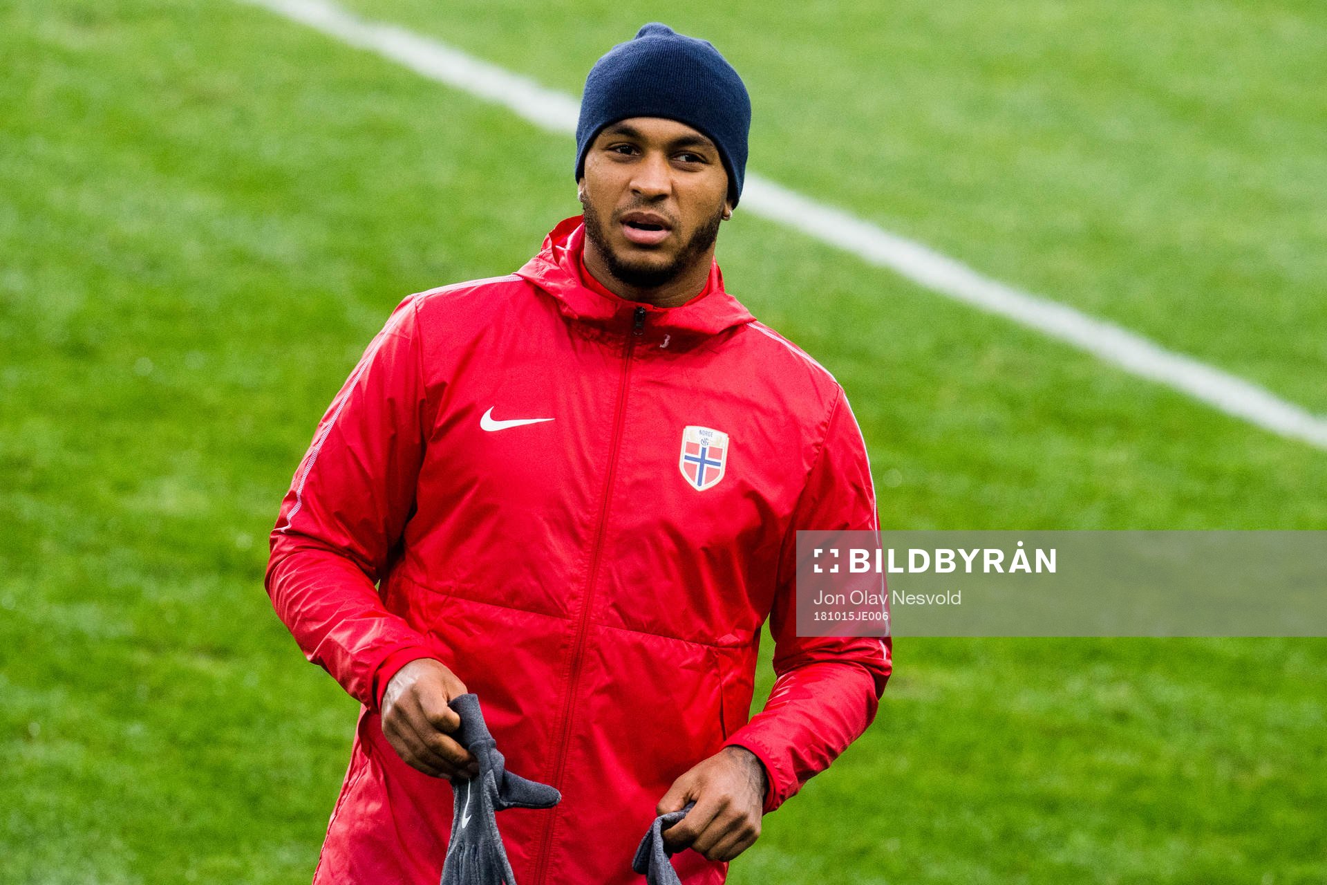 Joshua King of Norway leaves the pitch