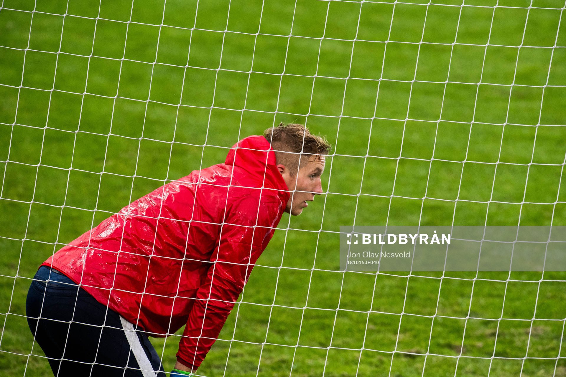 Goalkeeper Eirik Holmen Johansen of Norway during a training session on October 15, 2018 in Oslo.