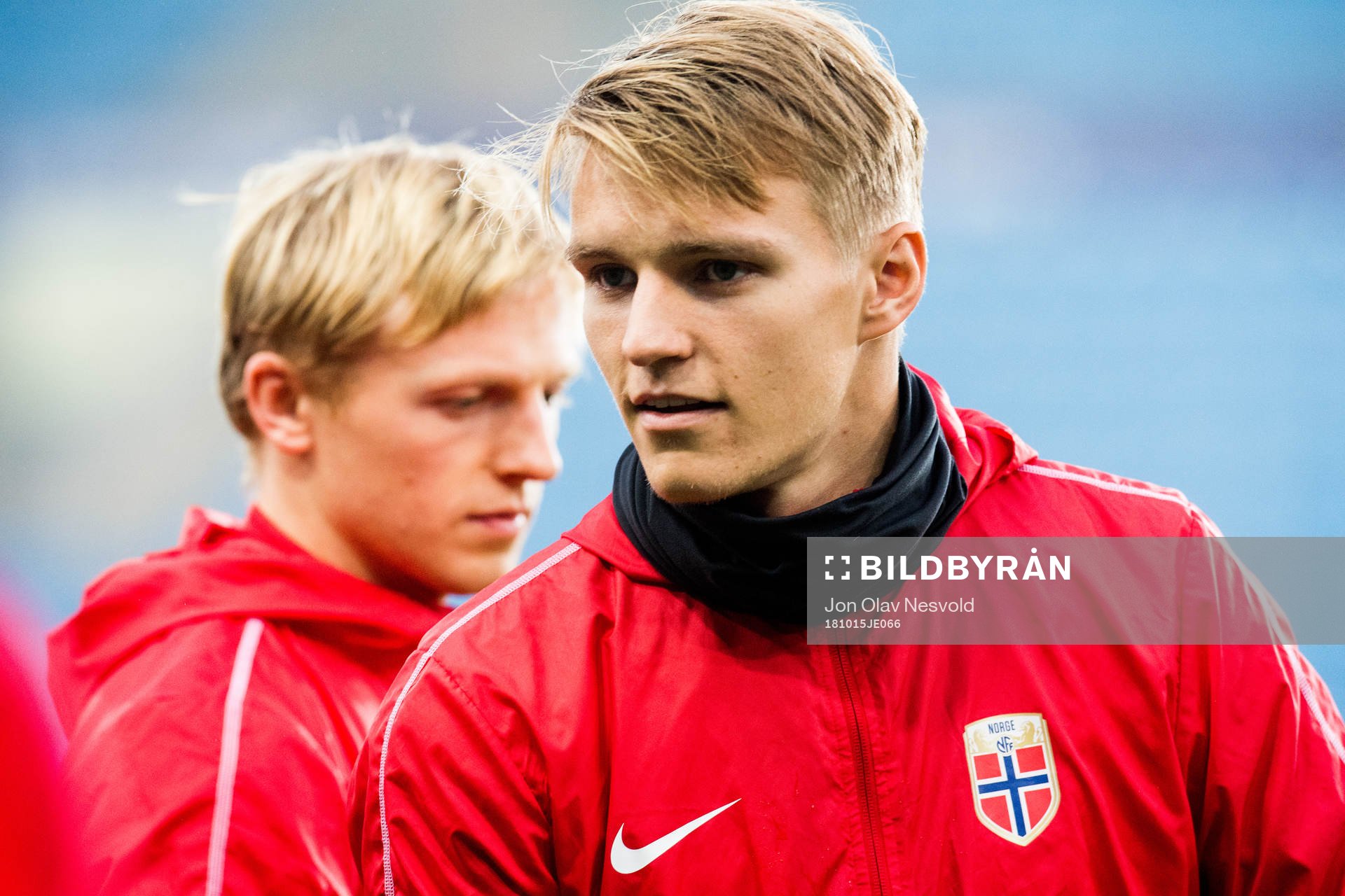 Mats Møller Dæhli and Martin Ødegaard of Norway