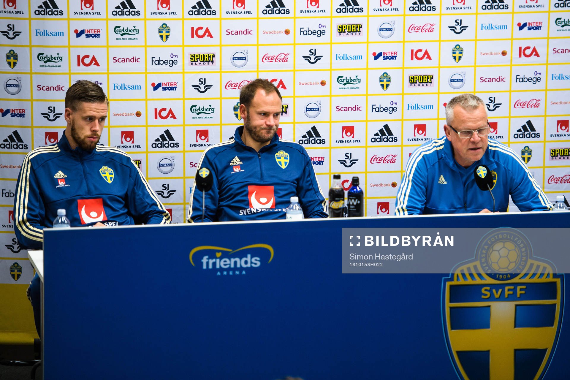 Pontus Jansson, Andreas Granqvist och Förbundskapten Janne