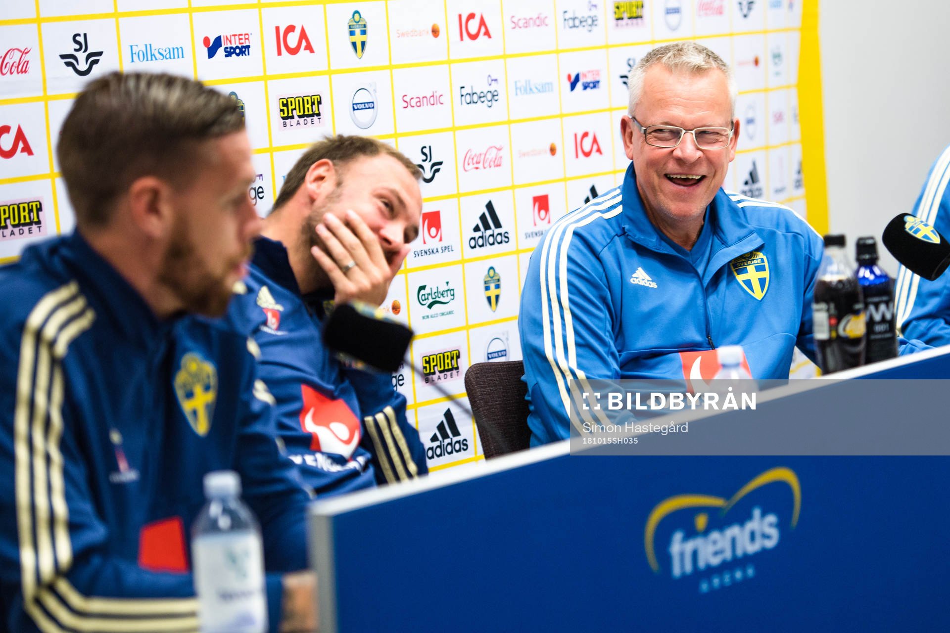 Pontus Jansson, Andreas Granqvist och Förbundskapten Janne