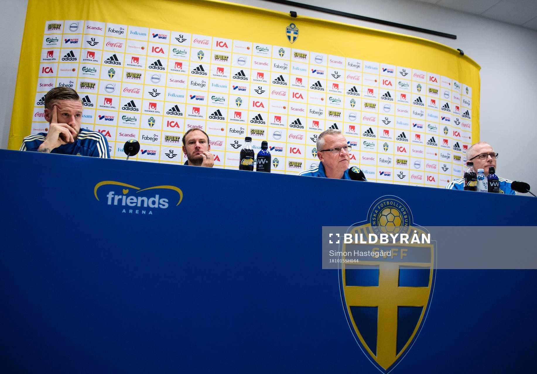 Pontus Jansson, Andreas Granqvist och Förbundskapten Janne
