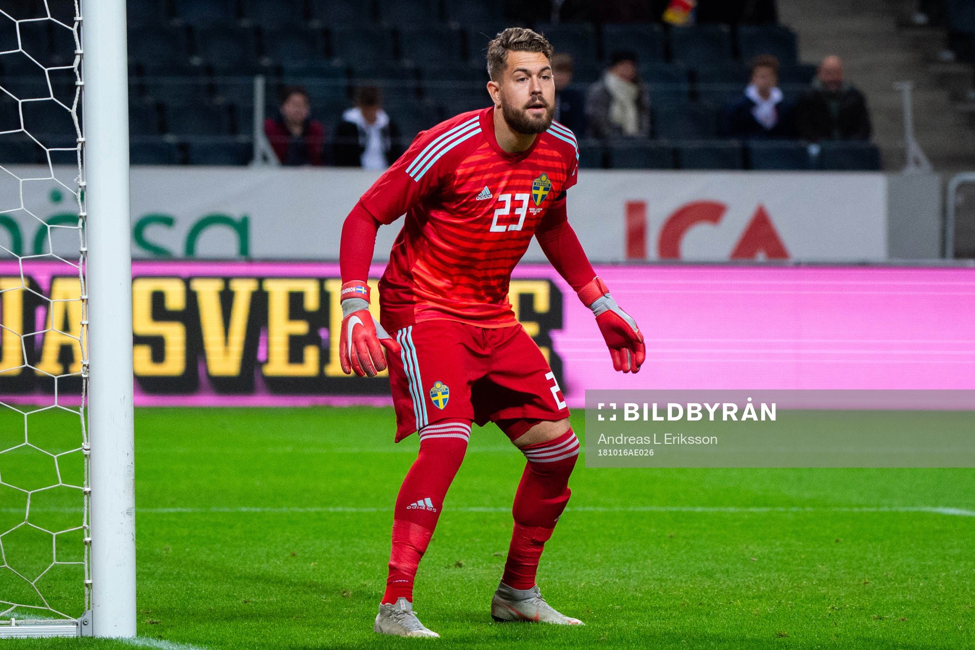 Goalkeeper Kristoffer Nordfeldt of Sweden