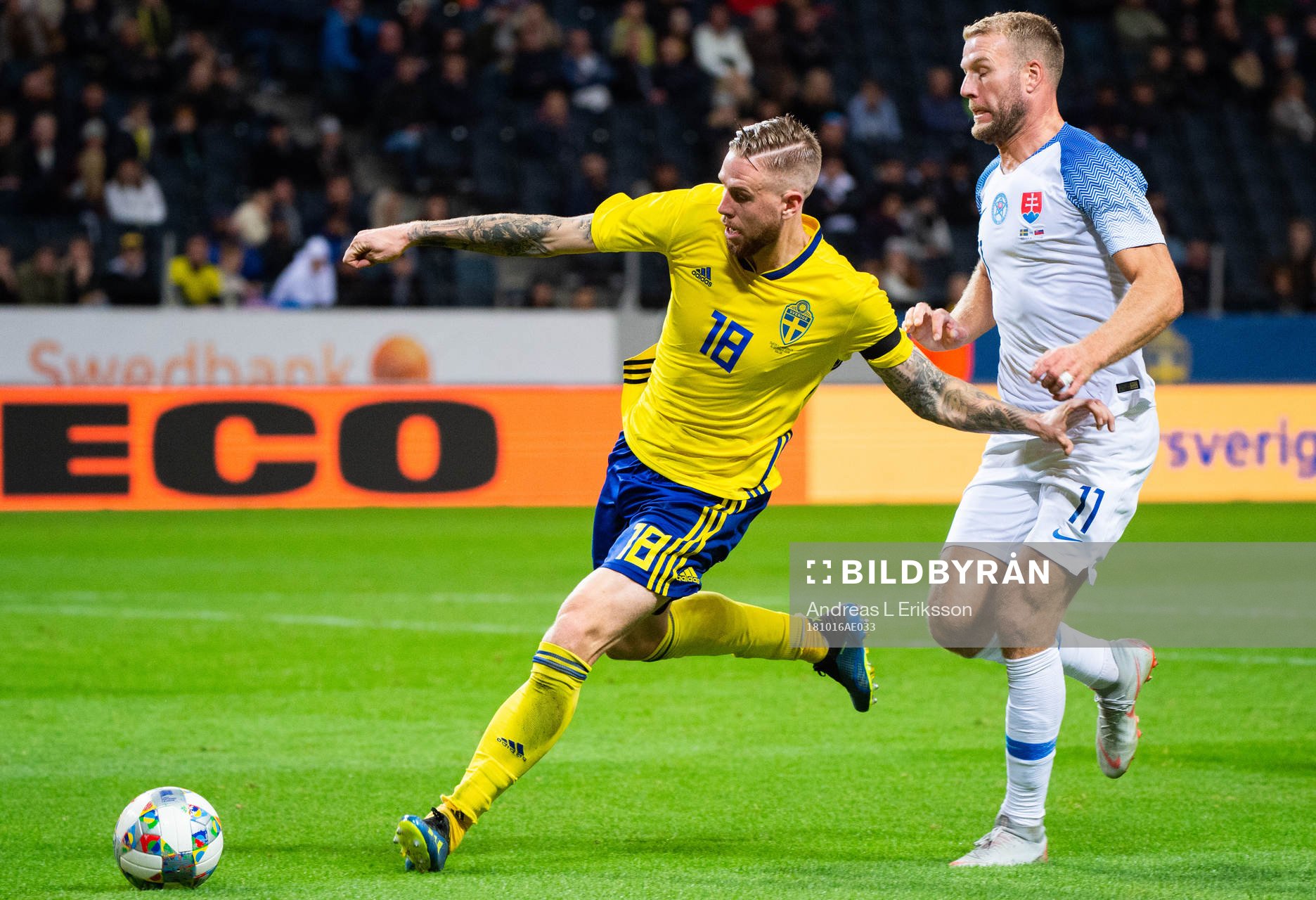 Pontus Jansson of Sweden and Adam Nemec of Slovakia