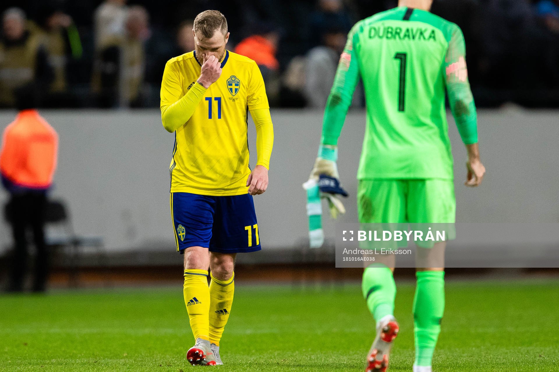 John Guidetti of Sweden looks dejected