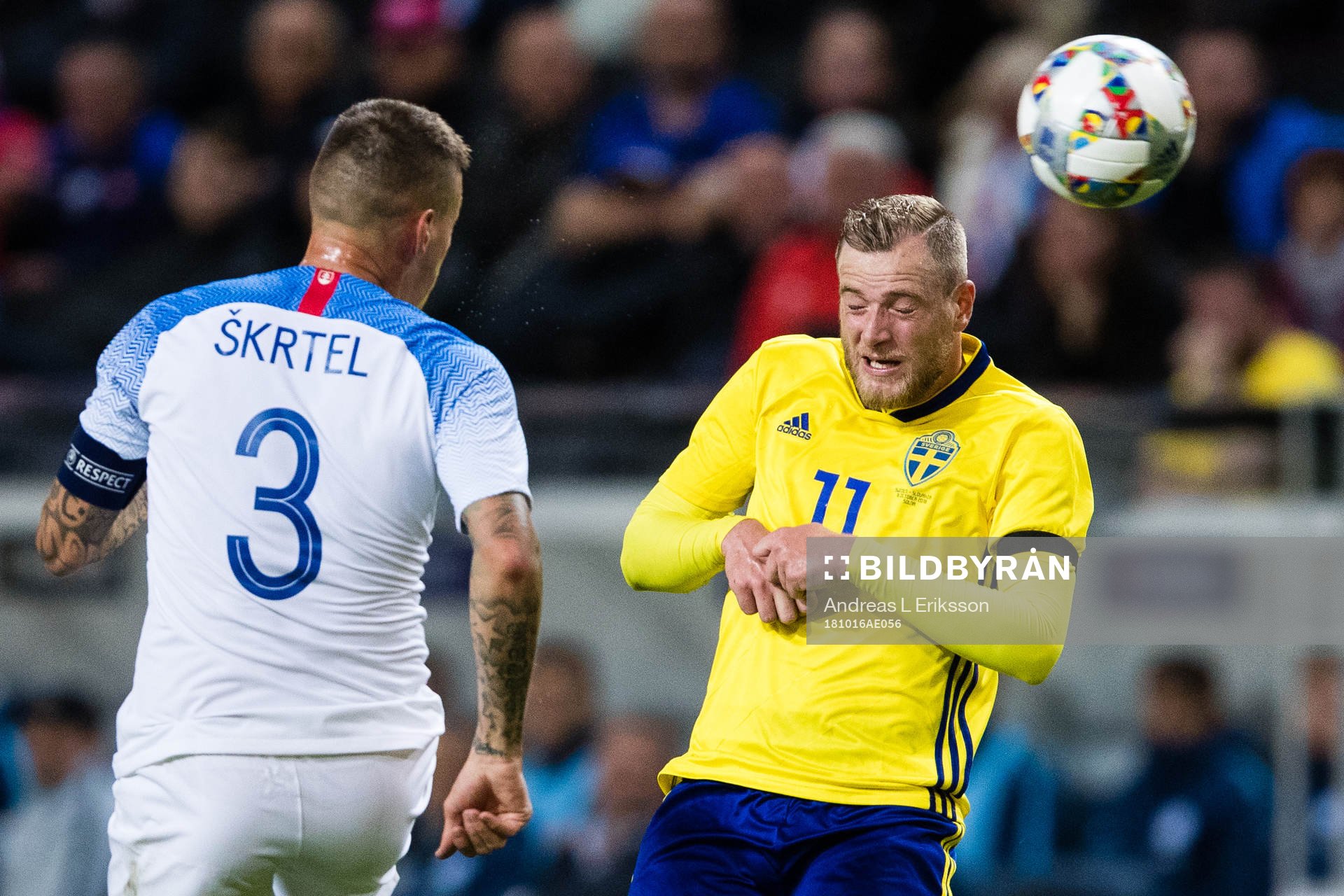 Martin Skrtel of Slovakia and John Guidetti of Sweden