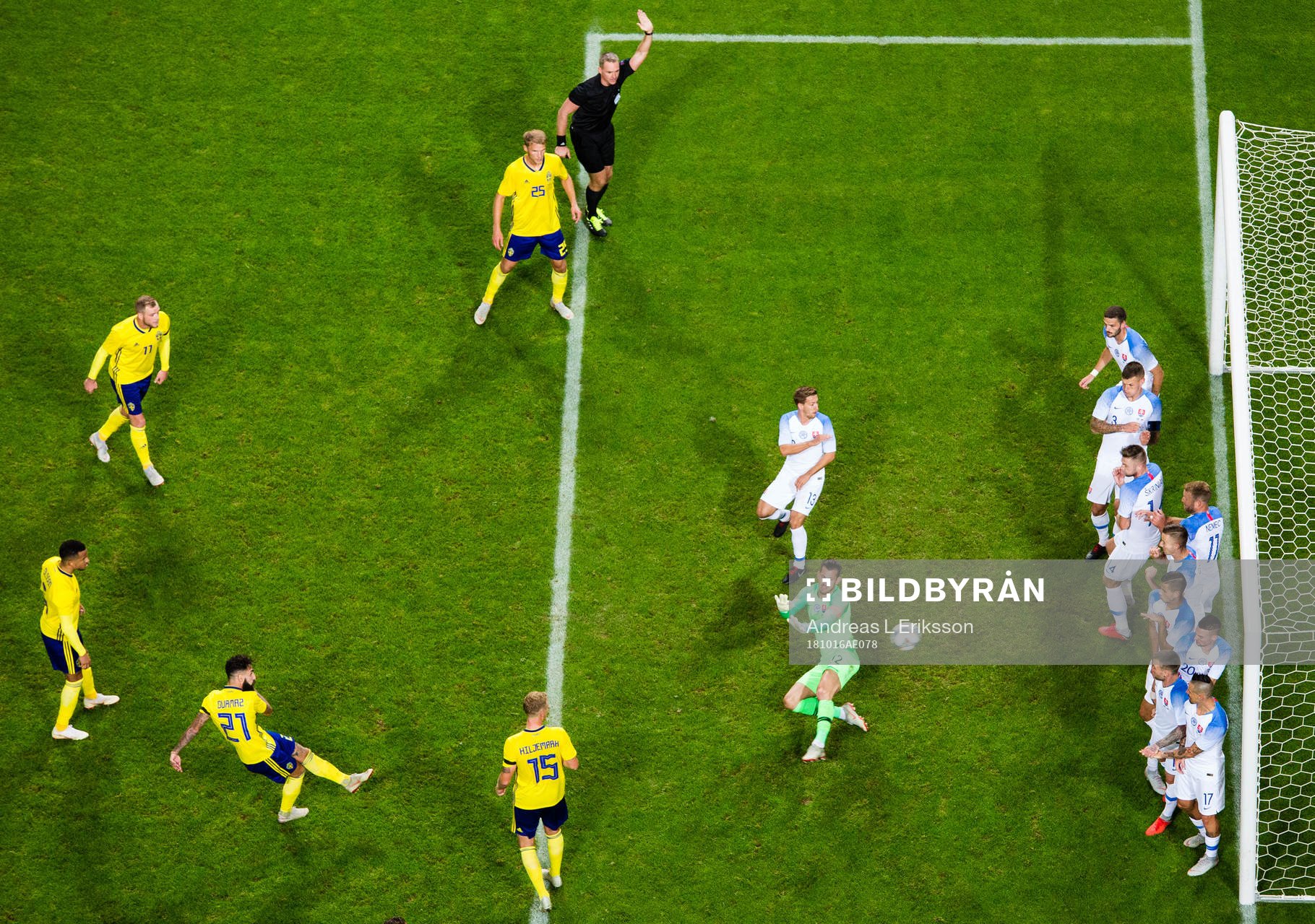 Jimmy Durmaz of Sweden with a free kick