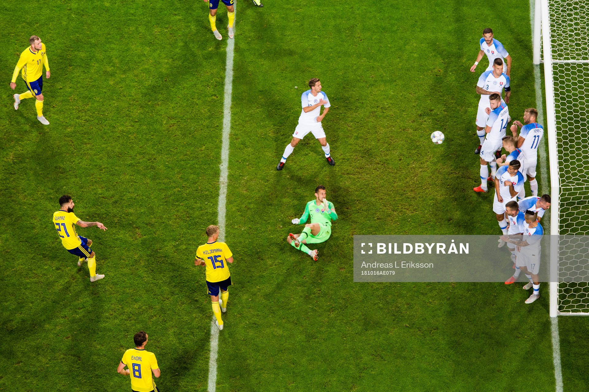 Jimmy Durmaz of Sweden with a free kick