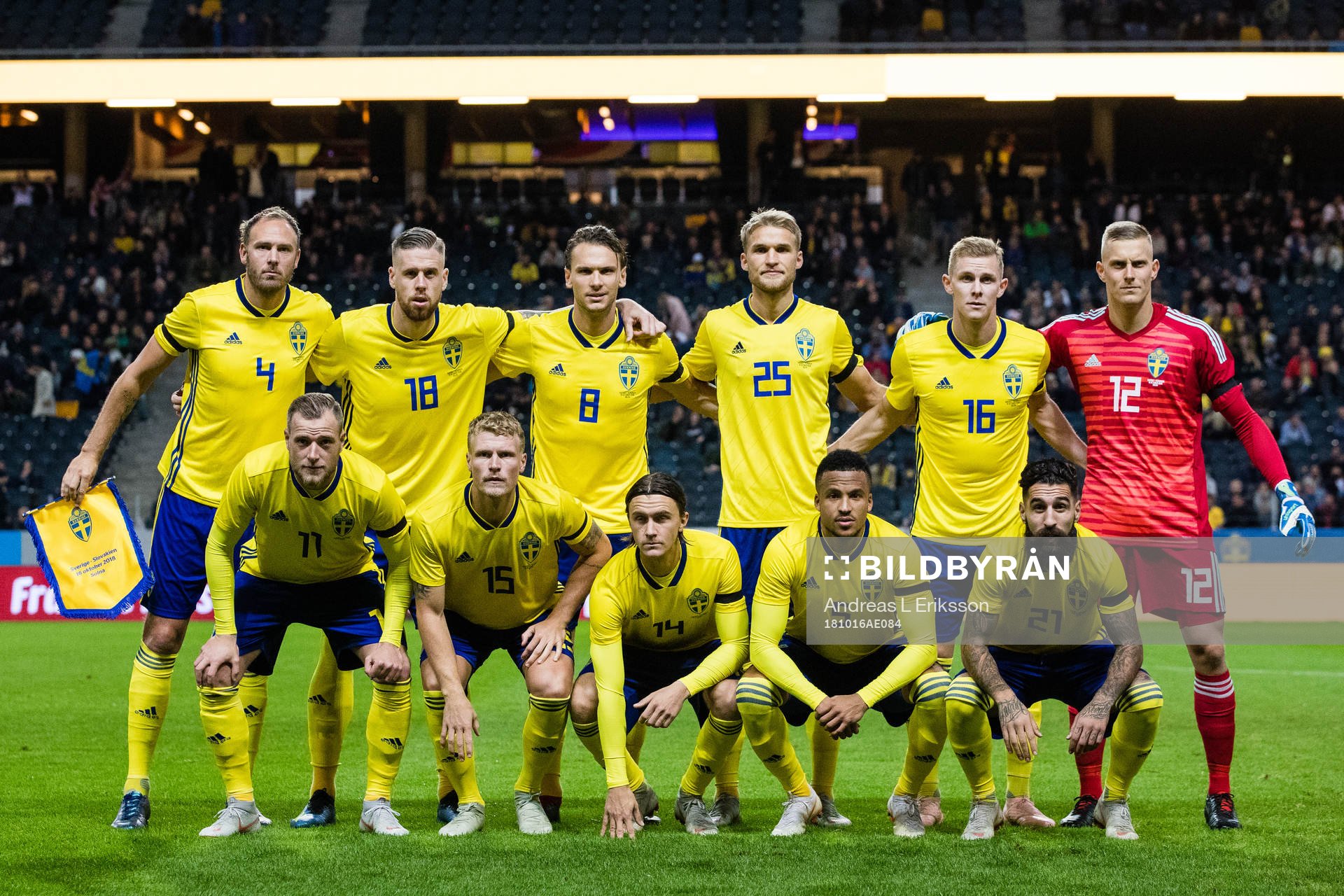 Starting eleven prior the international friendly football