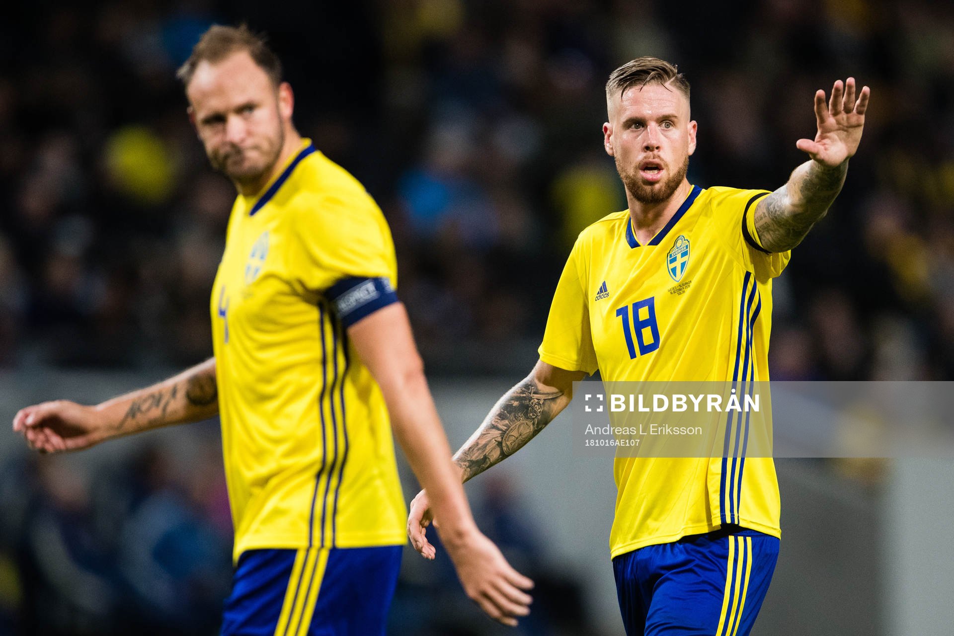 Andreas Granqvist and Pontus Jansson of Sweden