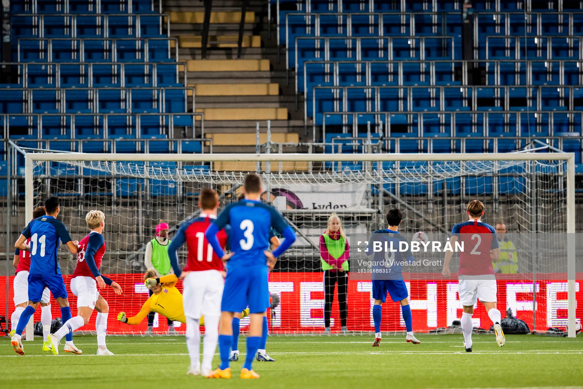 Fahmin Muradbayli of Azerbaijan scores 0-1 an a penalty