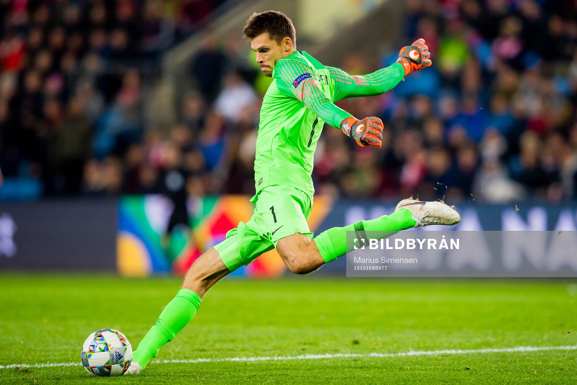 Goalkeeper Rune Almenning Jarstein of Norway