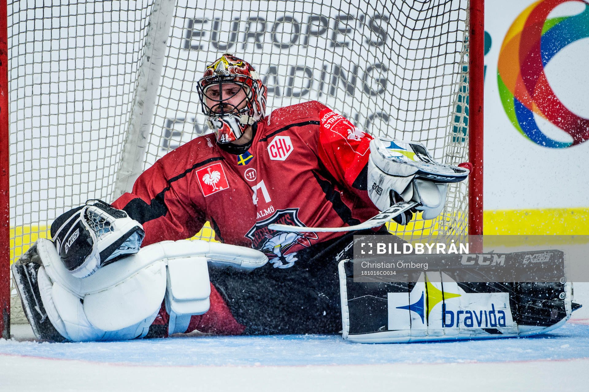 Goalkeeper Cristopher Nihlstorp of Malmö Redhawks