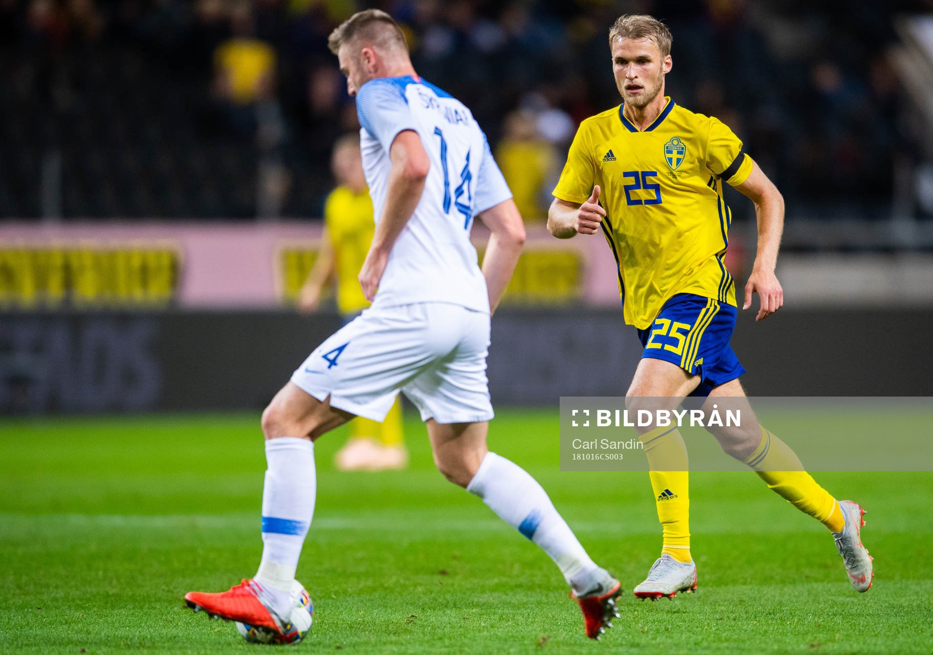 Milan Skriniar of Slovakia and Sebastian Andersson of Sweden