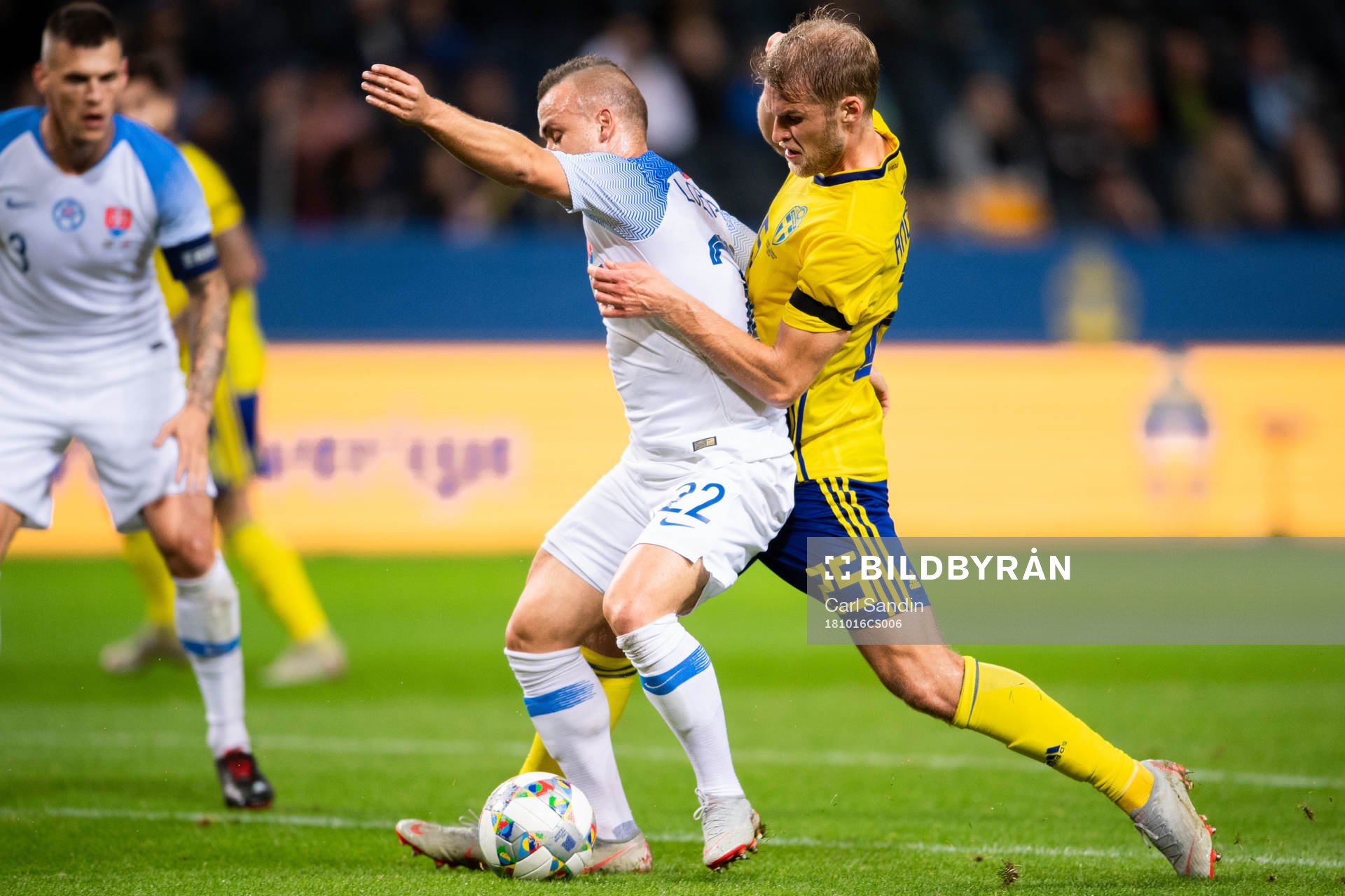 Stanislav Lobotka of Slovakia and Sebastian Andersson of