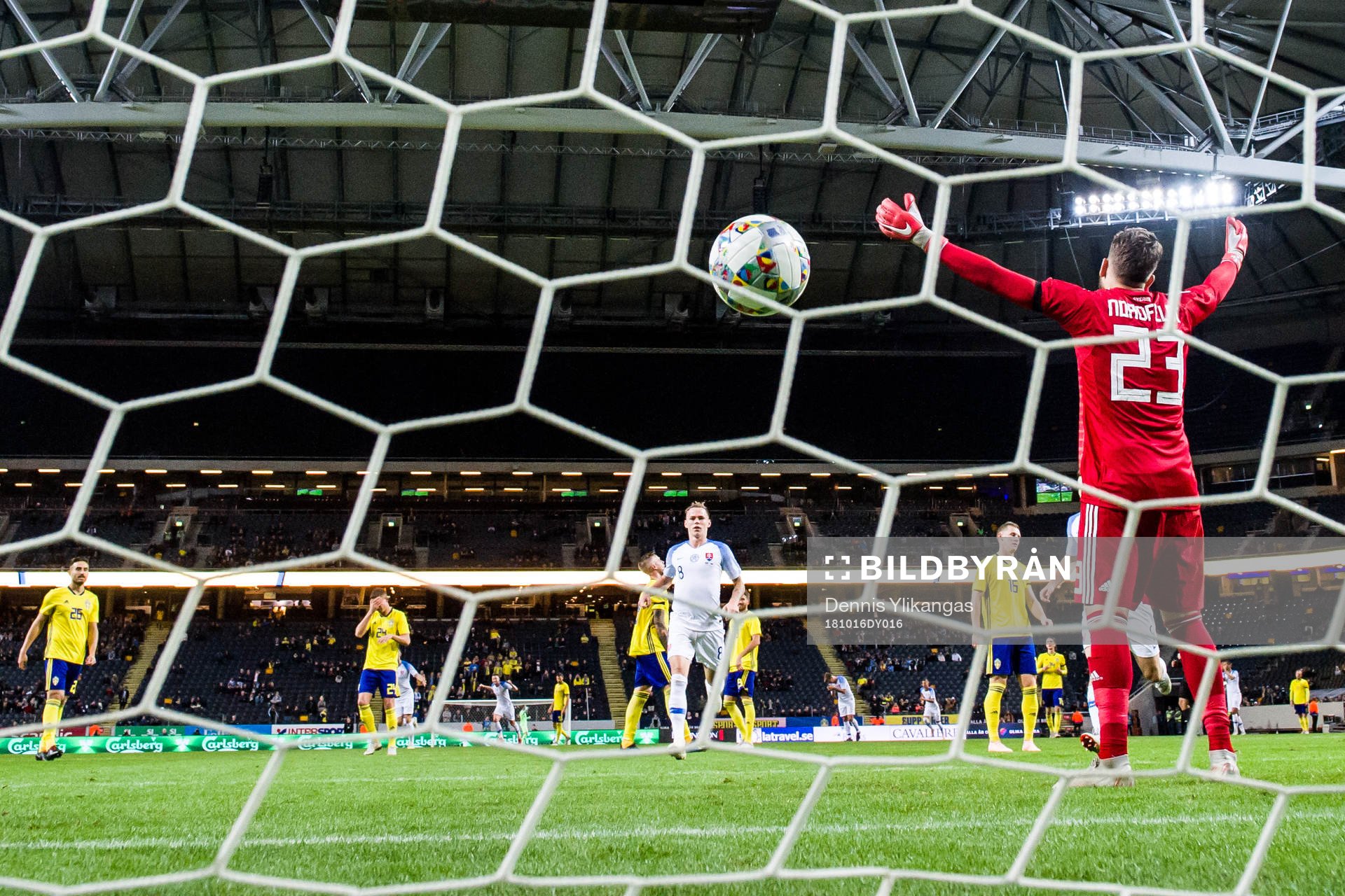 goalkeeper Kristoffer Nordfeldt  of Sweden looks dejected
