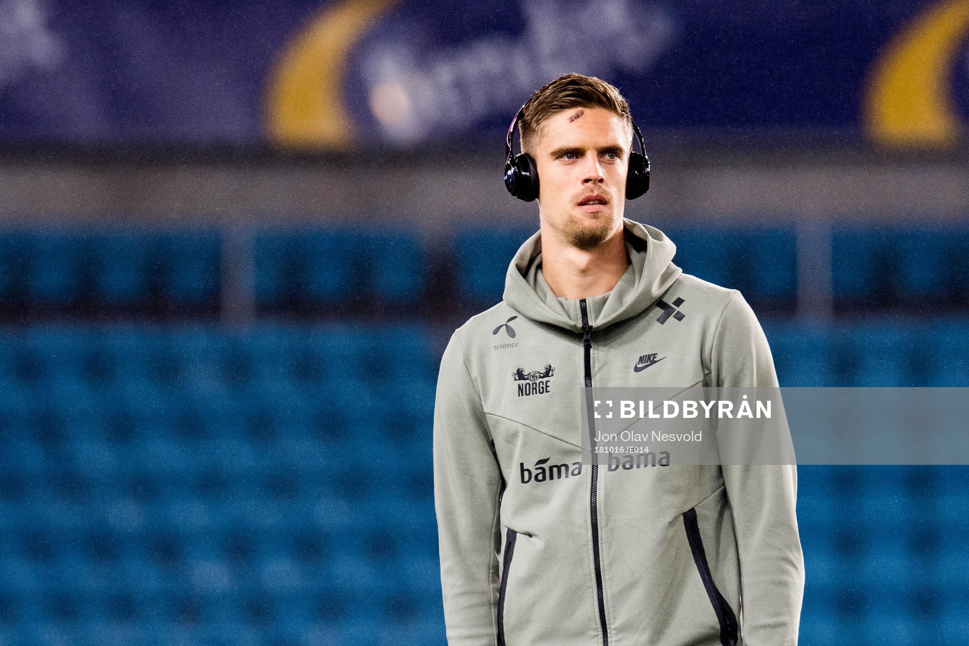 Markus Henriksen of Norway ahead of the Nations League match between Norway and Bulgaria on October 16, 2018 in Oslo.