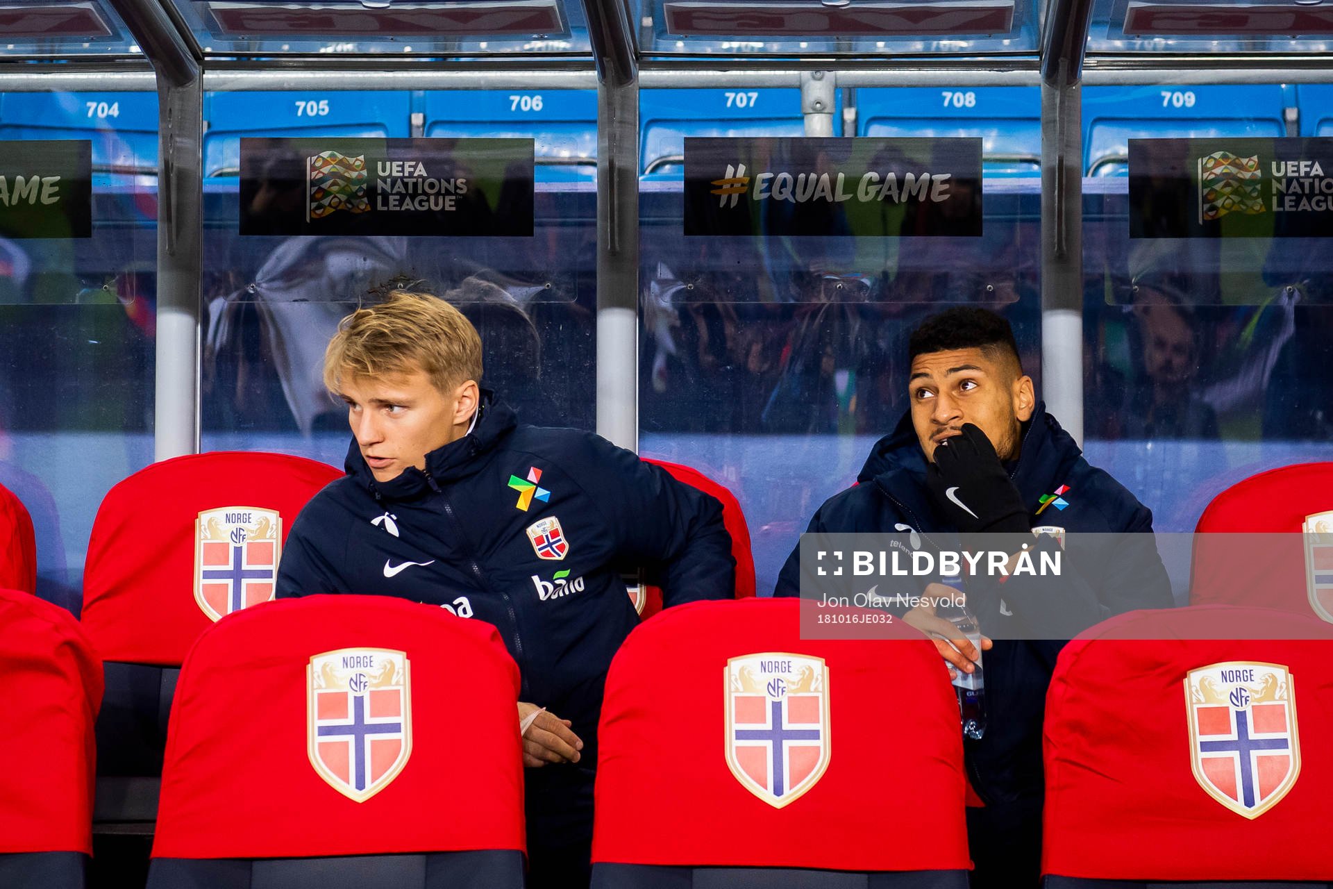 Martin Ødegaard and Bjørn Maars Johnsen of Norway