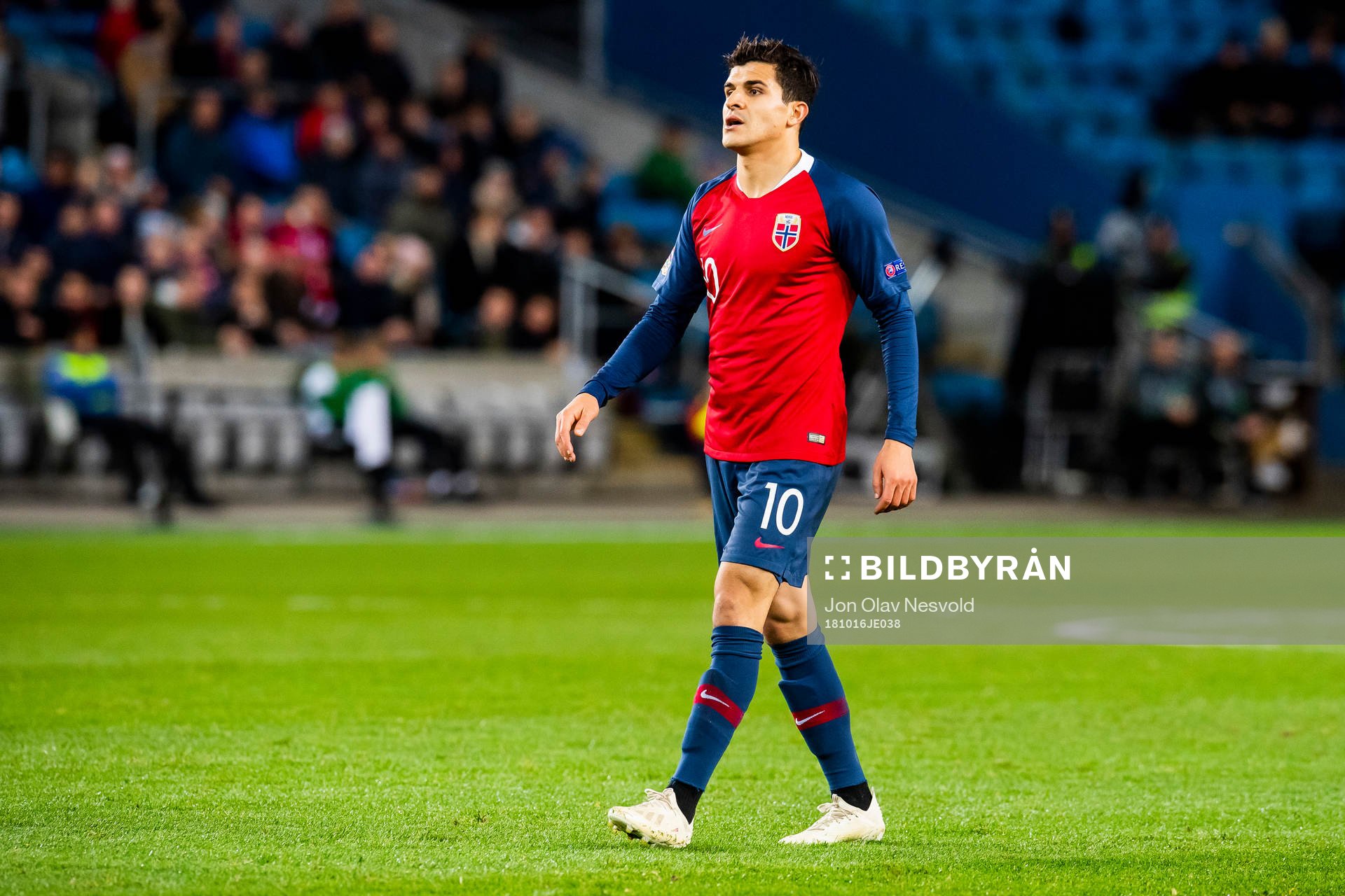 Tarik Elyounoussi of Norway looks dejected