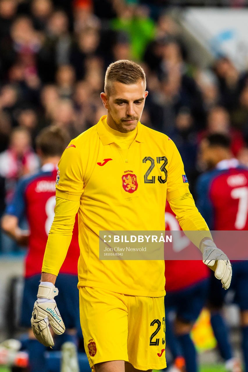 Goalkeeper Plamen Iliev of Bulgaria looks dejected