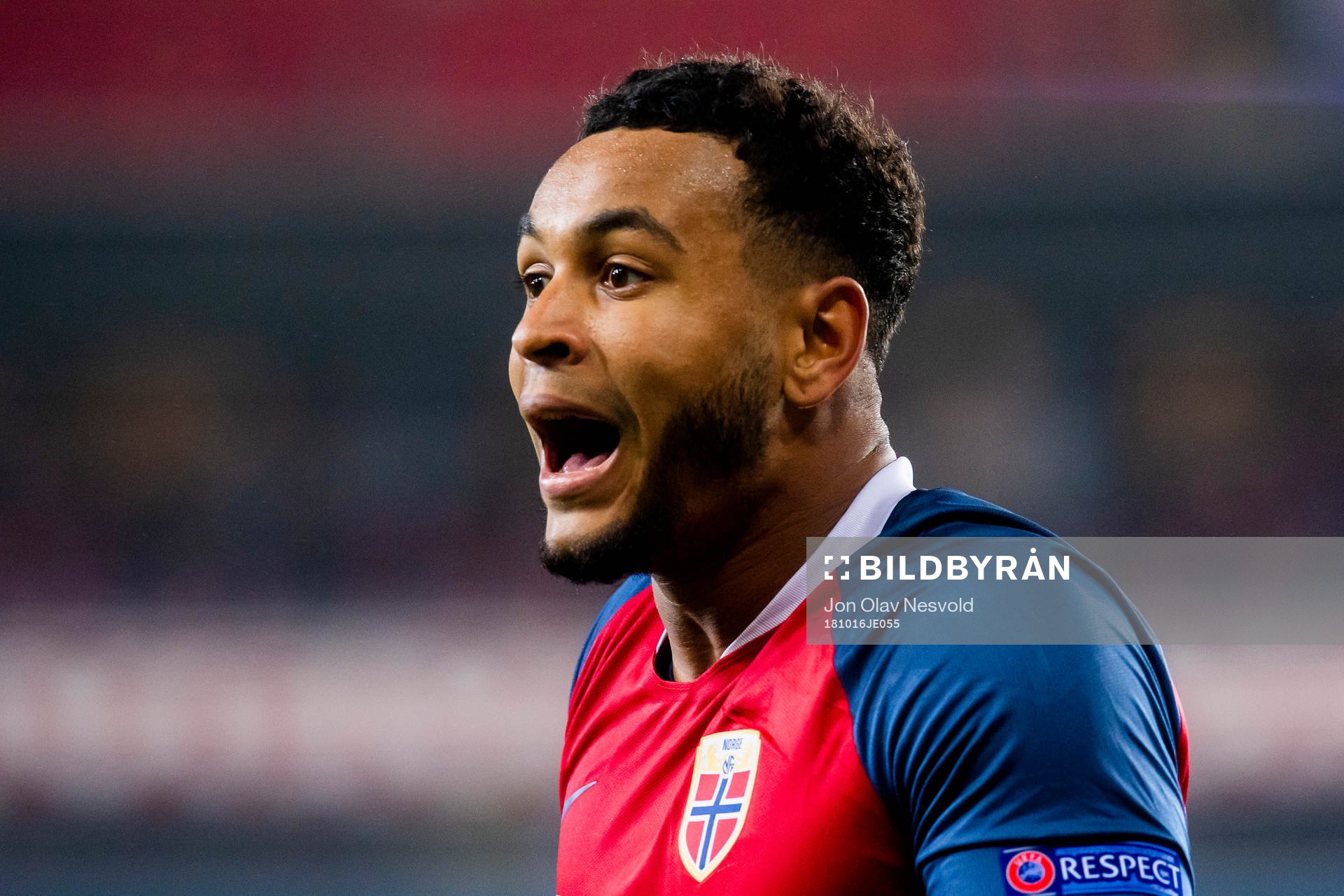 Joshua King of Norway reacts