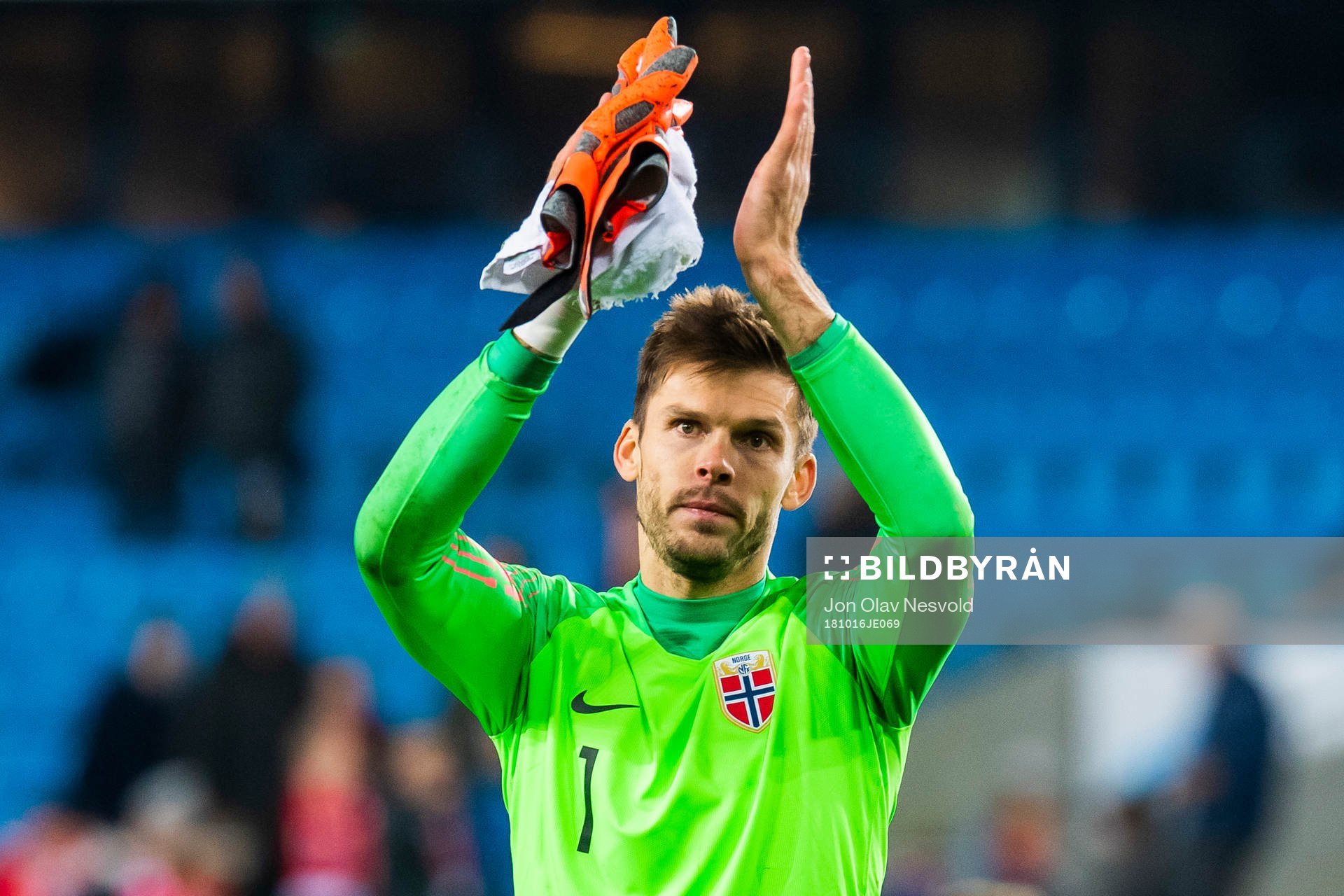 Goalkeeper Rune Almenning Jarstein of Norway