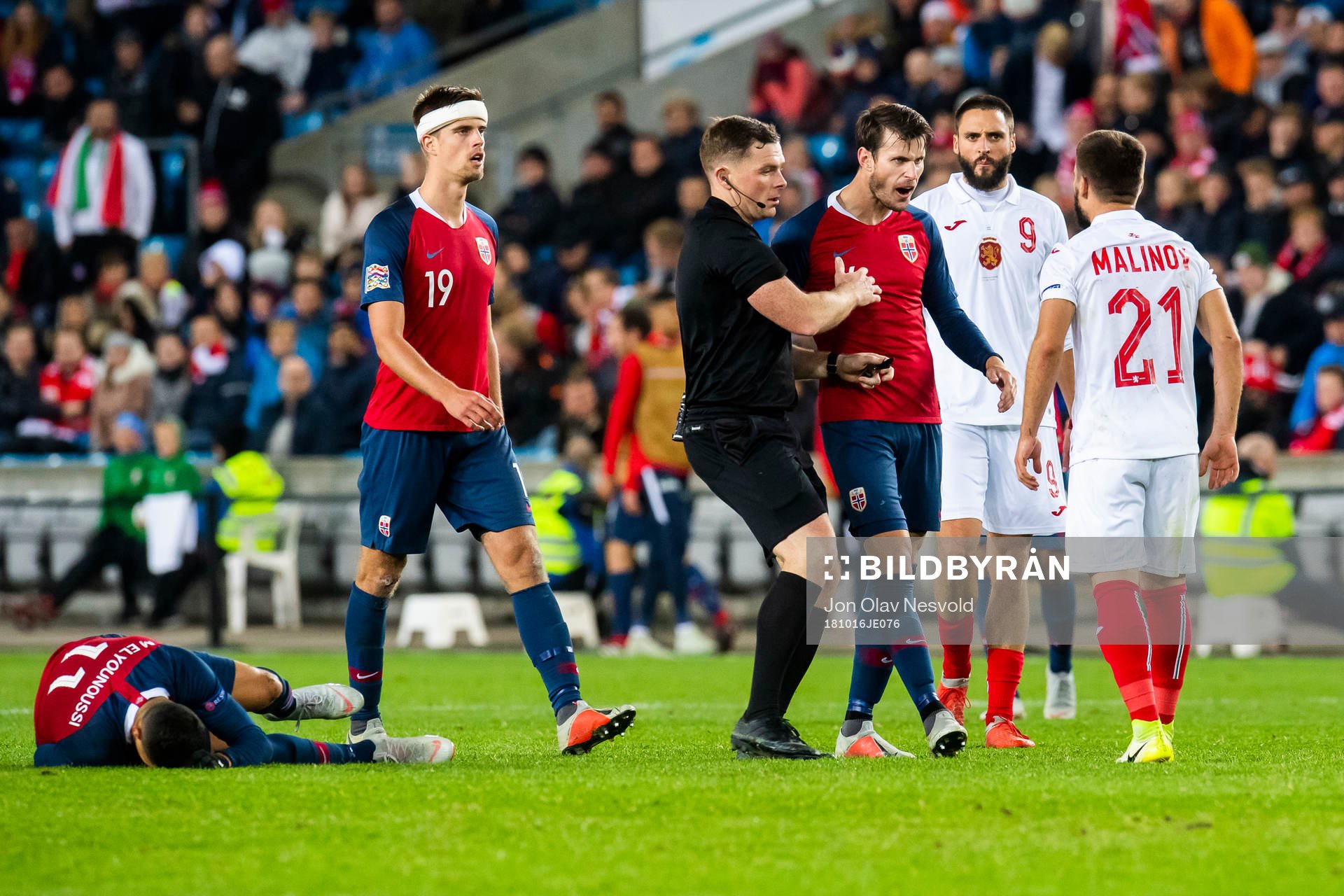 Håvard Nordtveit of Norway reacts