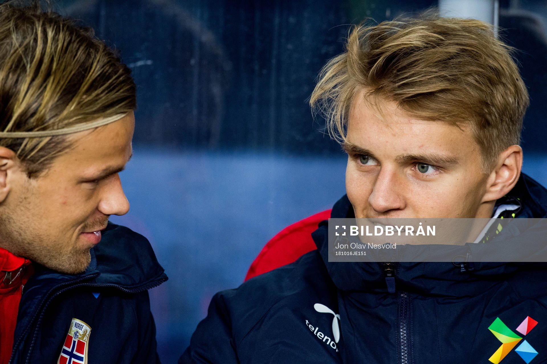 Iver Fossum and Martin Ødegaard of Norway