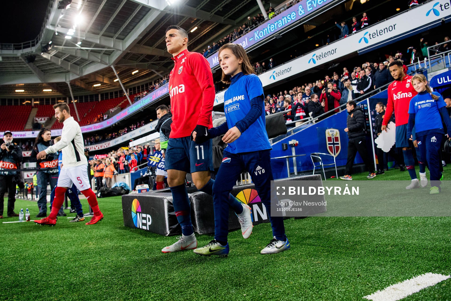 Mohamed Elyounoussi of Norway enters the pitch