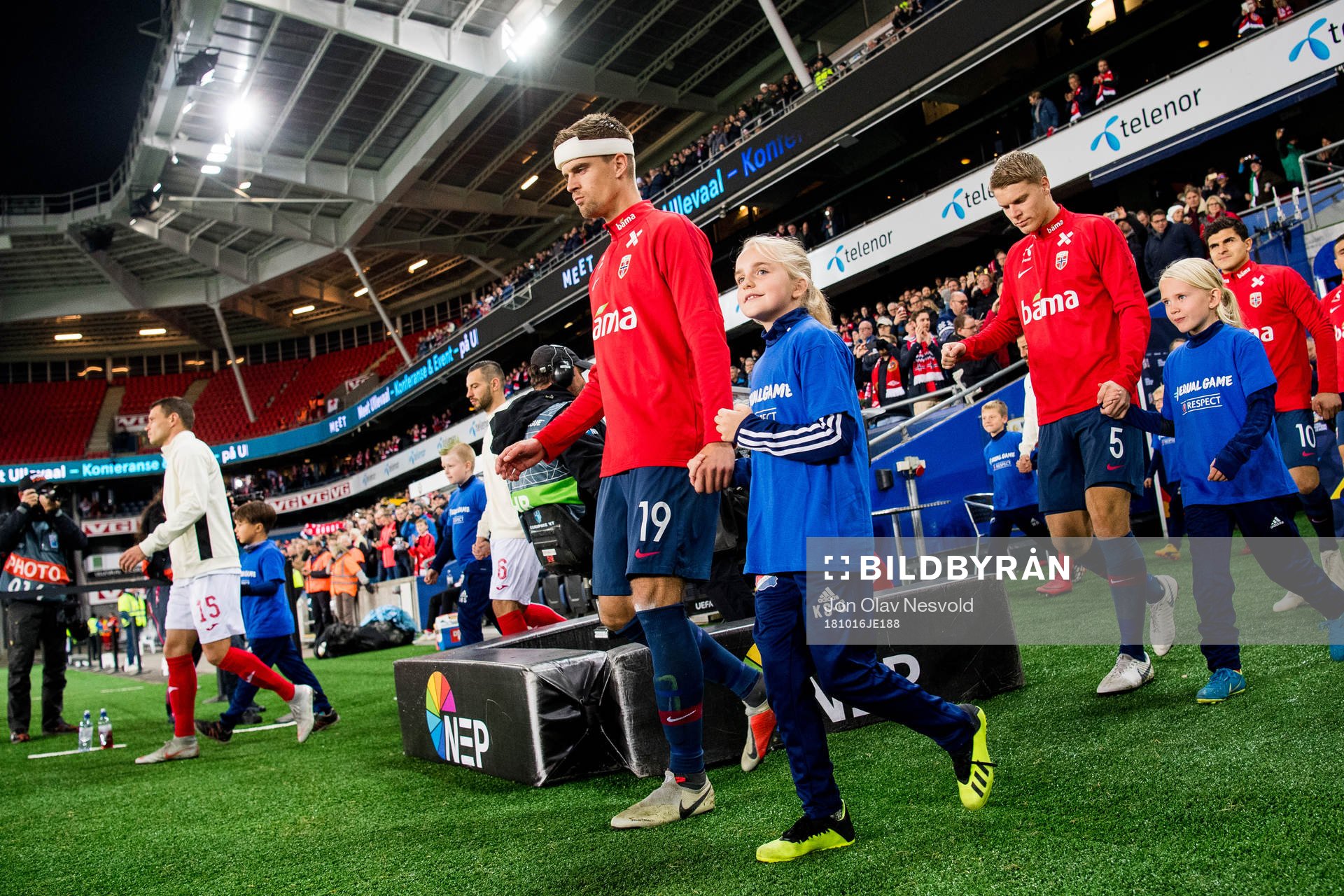 Markus Henriksen of Norway enters the pitch