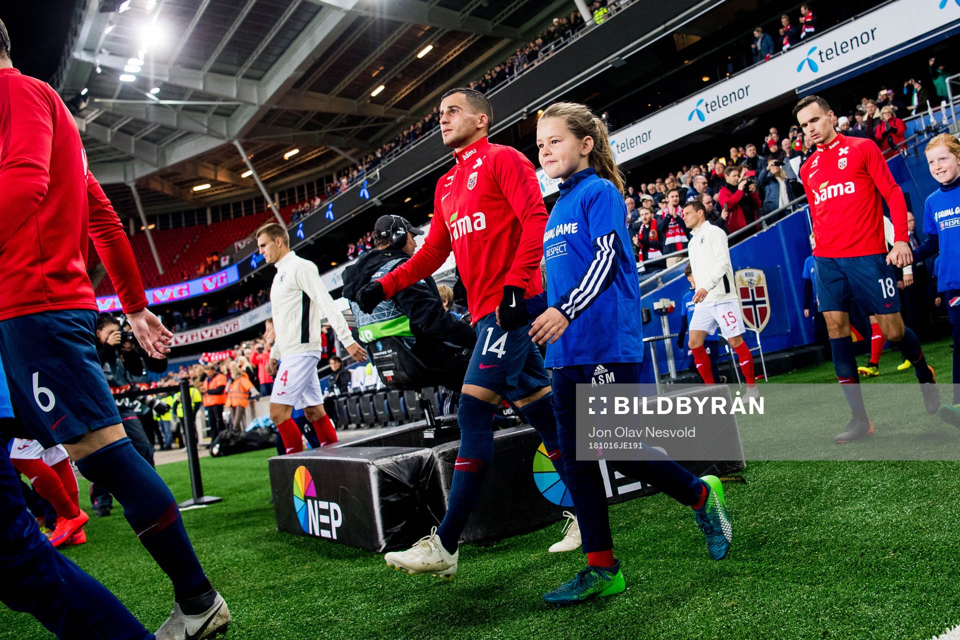 Omar Elabdellaoui of Norway enters the pitch