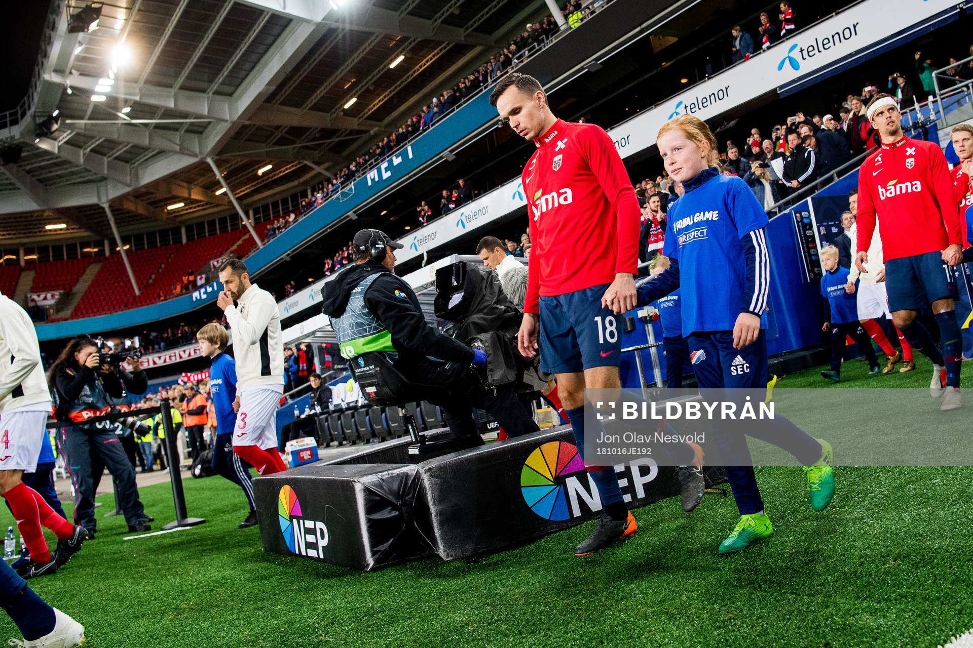 Ole Kristian Selnæs of Norway enters the pitch
