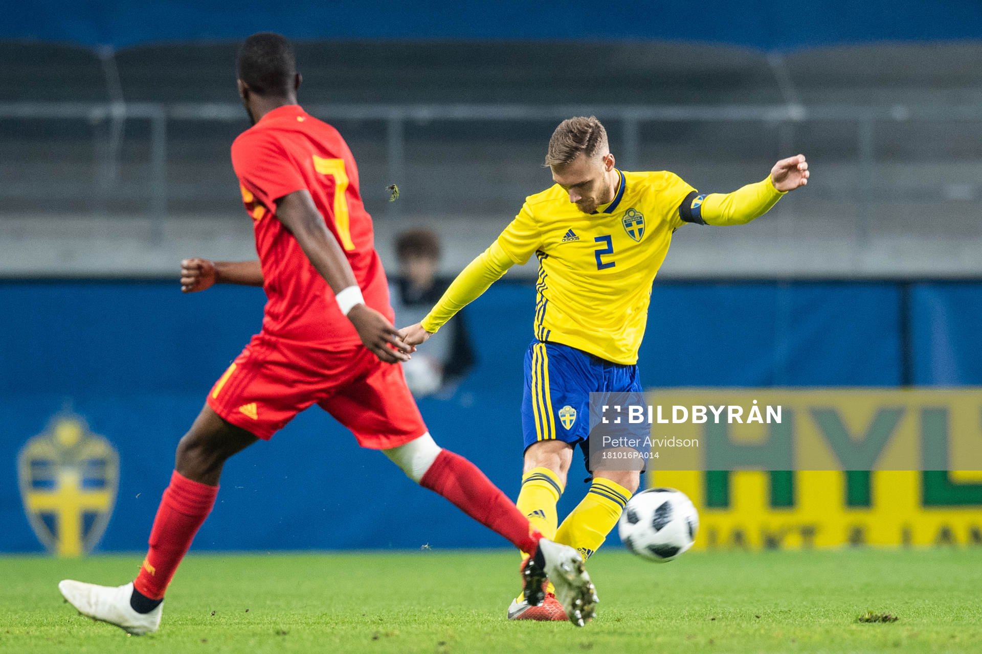 Linus Wahlqvist of Sweden and Isaac Mbenza of Belgium