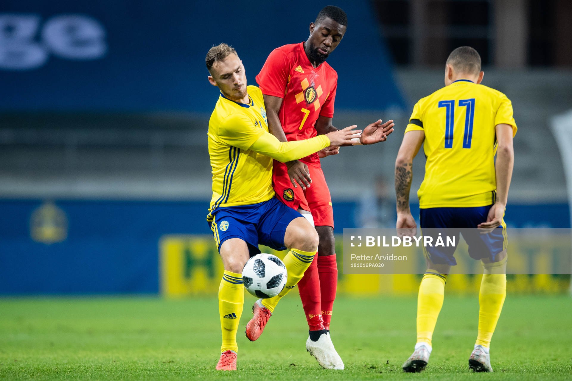 Linus Wahlqvist of Sweden  and Isaac Mbenza of Belgium